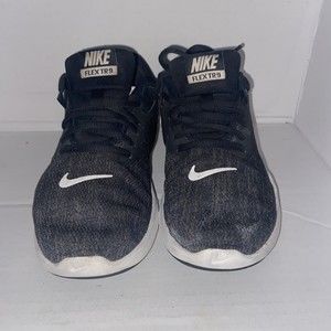 Womens Nike Flex Trainer Sz 6 Gray Running Shoes Cross Training Black AQ7491-002
